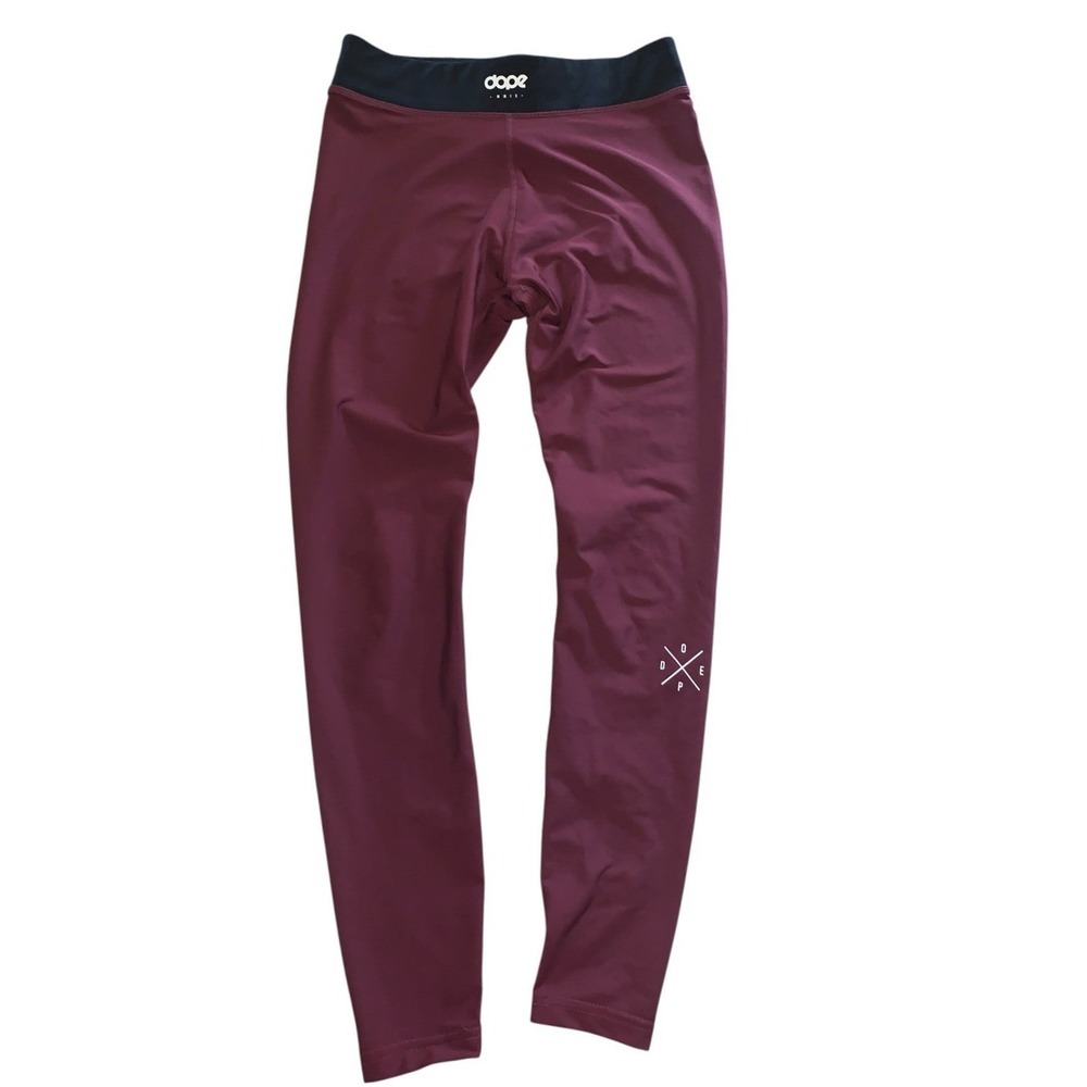 Dope Snow Razor‎ Leggings XS Burgundy Base Layer Training Tights